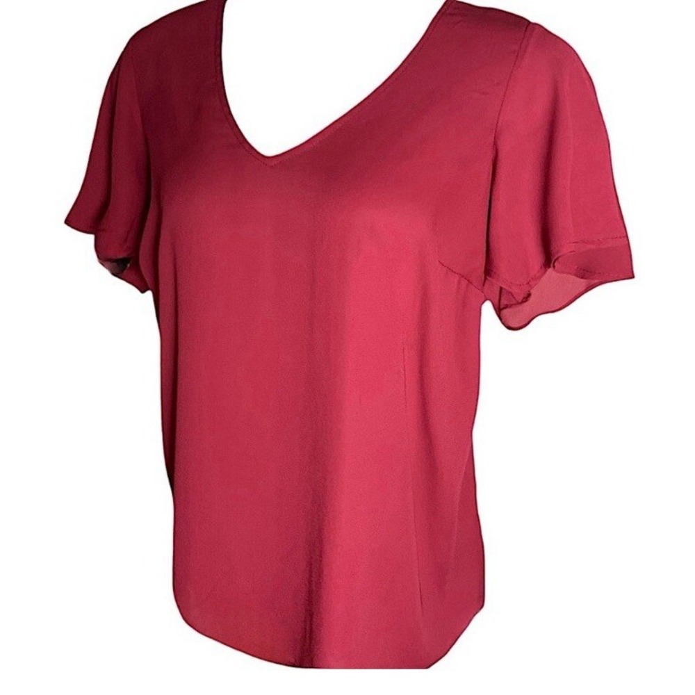 TORRID Georgette Lace Trim V-Neck Blouse NWT Size 1X - Picture 4 of 9